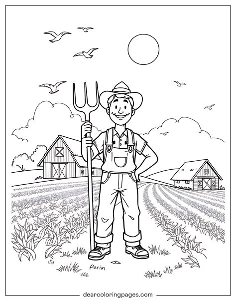 Farm Field Coloring Pages Wonderful Natural Landscape On Farm.