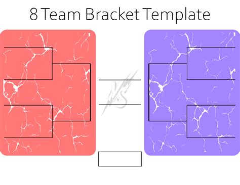 8 teams Two-sided, Single Elimination Printable Bracket - Printerfriendly