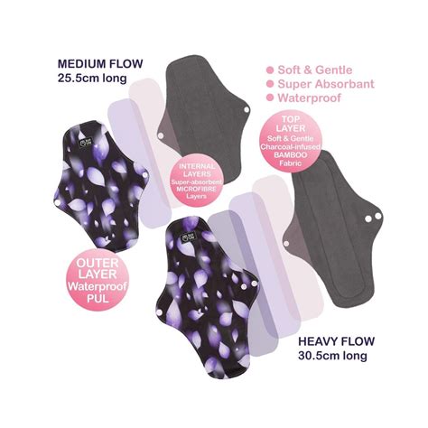 Reusable Cloth Sanitary Towels - Eco Lily® with Bamboo Charcoal - The ...