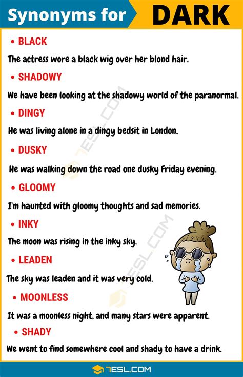 Synonyms For The Word Black