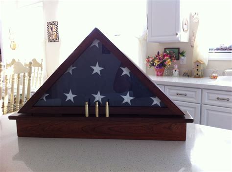 Memorial Flag Display Case with shell casings by CraftedFlagCases