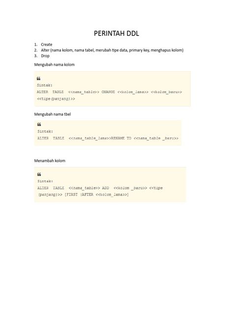 Image result for Contoh SQL DDL