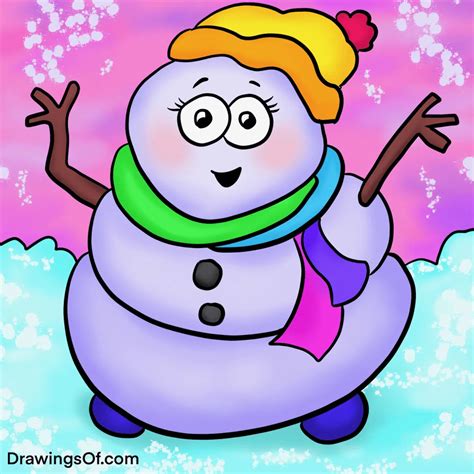 Snowman Drawing: Cute, Easy Instructions - Drawings Of...