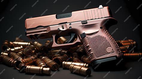 Premium AI Image | Modern semiautomatic hand gun pistol firearm Self ...