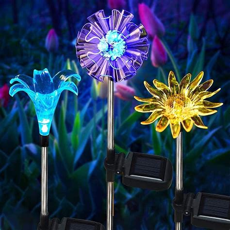 Qishi Solar Garden Stake Lights - 7 Color-Changing LEDs, India | Ubuy