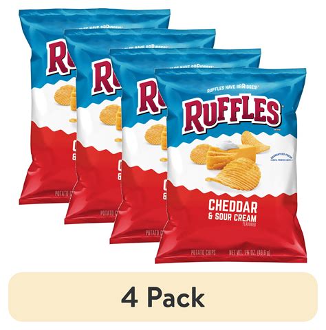 (4 pack) Ruffles Cheddar & Sour Cream Flavored Potato Chips 1.75 oz ...