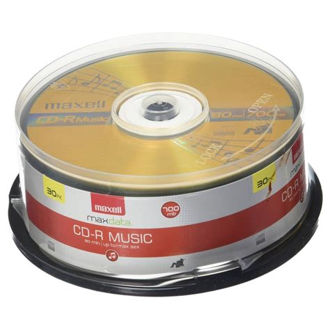 Maxell CD-R 80 32x Music Gold - for Audio Recording (Spindle Pack of 30 ...