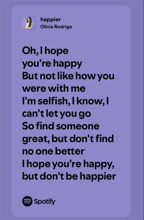 song lyric - happier - Olivia Rodrigo | Happier lyrics, Meaningful ...