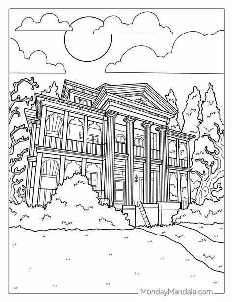 20 Haunted House Coloring Pages (Free PDF Printables)