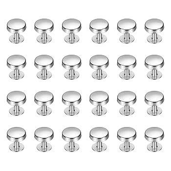 Metal Rivet Buttons 100-Pack Chicago Screws - 5/16 Inch Zinc Alloy ...