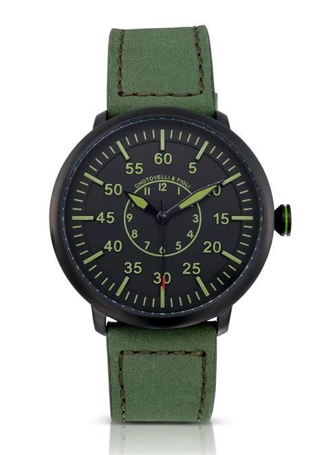 Buy chotovelliMen's Flieger Mecha-Quartz Pilot Watch Vintage Suede ...