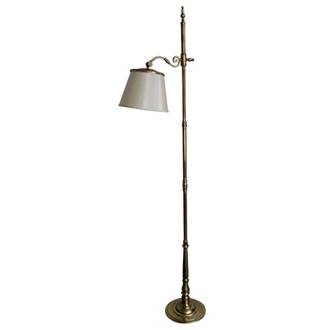 French, 1940s Brass Adjustable Reading Floor Lamp at 1stDibs