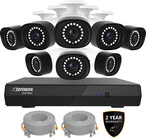 Defender Sentinel 4K Ultra HD Wired PoE Security Camera System with 1TB ...