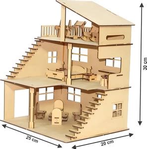 clt Wooden Doll House for Girls And Boys with Furniture, Dollhouse (85 ...