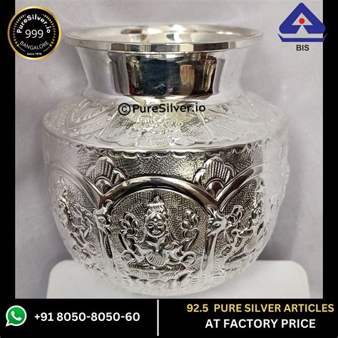 Pure Silver Kalash - Ashtalakshmi Chambu With Weights (300 - 500 gms ...