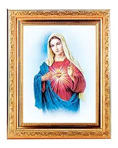 IMMACULATE HEART OF MARY Fine Art Print Antique Gold Leaf Frame 8 x 10 ...