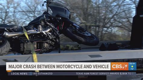 Major crash between vehicle and motorcycle near Troup intersection