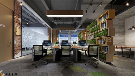 电子商务办公室办公区域装修设计案例效果图_岚禾办公空间设计
