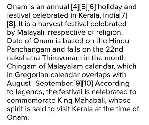 Essay on onam in sanskrit language - Brainly.in