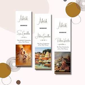 Ashtak Pack of 3 Wooden Incense Sticks with 1 Stand Free (280 Sticks ...