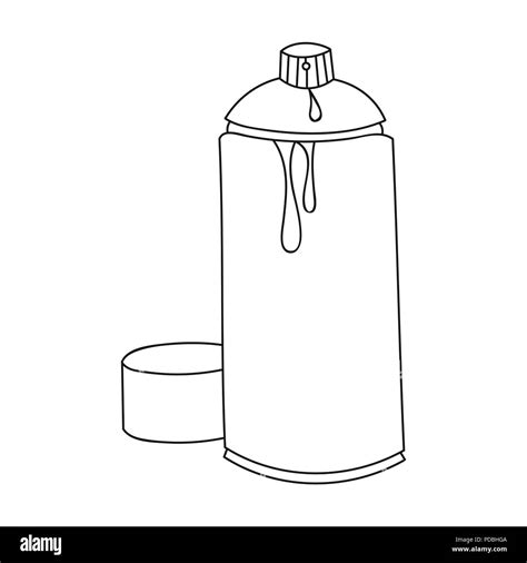 Spray paint can icon in outline style isolated on white background ...