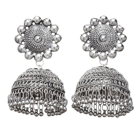 Shining Diva Fashion Latest Stylish Oxidised Jhumka Earrings for Women ...