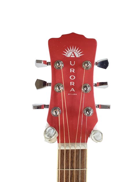 Used Luna AURORA BOREALIS 3/4 ACOU Laminate Top Acoustic Guitar Pink