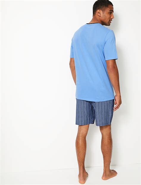 Buy Pure Cotton Striped Pyjama Shorts Set at Marks & Spencer