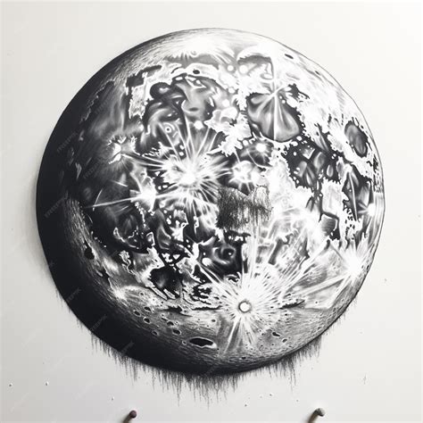 Premium Photo | Pencil drawing full moon canvas prints realistic ...