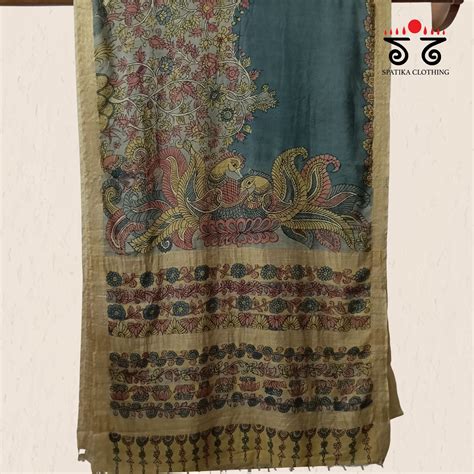 Pen Kalamkari Handpainted Silk Cotton Saree