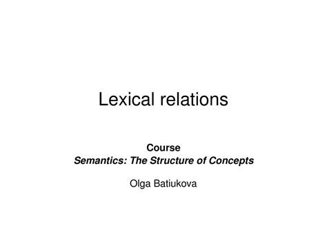 Image result for Lexical Relations