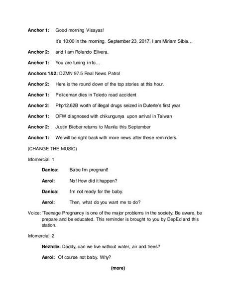 Image result for Example of News Report Script