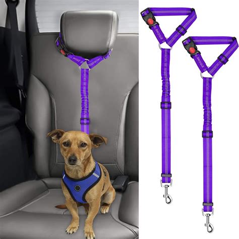 BYXAS 2 Packs Dog Seat Belt,Upgraded 2-in-1 Dog Car Harness Headrest ...