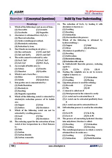 Metallurgy Environmental Chemistrycum cum - NEET : Chemistry [ 196 ...