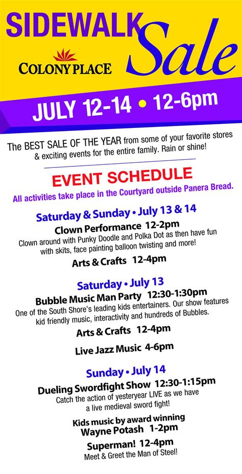 Day 613 Colony Place Sidewalk Sale and Family Fun Weekend 2013 in ...