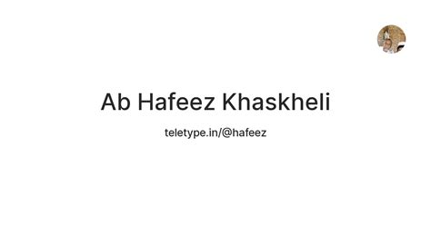 Ab Hafeez Khaskheli — Teletype