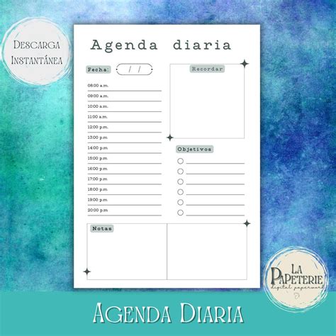 Printable Daily Planner Daily Agenda in Spanish Daily Planner Printable ...