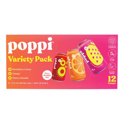 Poppi Orange Cherry Limeade & Strawberry Lemon Variety Pack | BJ's ...