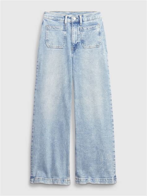 High Rise Stride Wide-Leg Ankle Jeans | Gap
