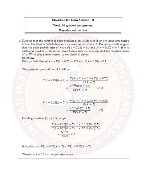W10GS Statistics-2 Graded Assignment: Bayesian Estimation & Analysis ...