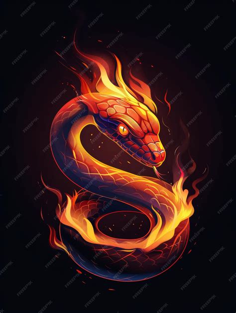 A snake with fire coming out of its mouth a magical creature made of ...