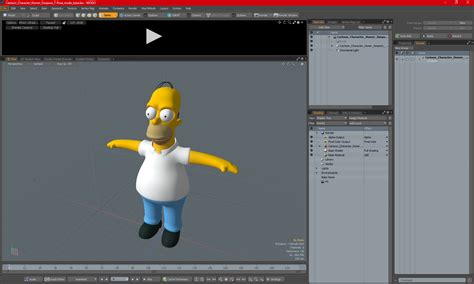 3D Cartoon Character Homer Simpson T-Pose model | 3D Molier International