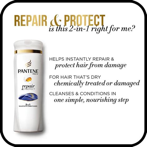 Pantene Repair and Protect 2 in 1 Shampoo & Conditioner 12.6 Fl Oz ...