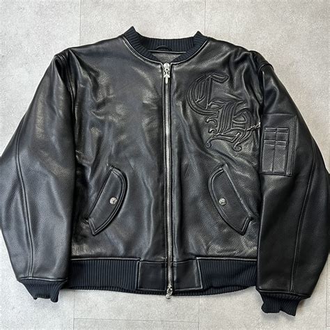 Chrome Hearts Chrome hearts CH Leather Bomber Jacket | Grailed