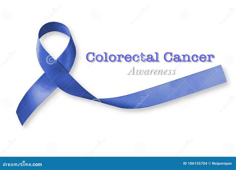 Colorectal Colon Cancer Awareness with Dark Blue Ribbon on White ...