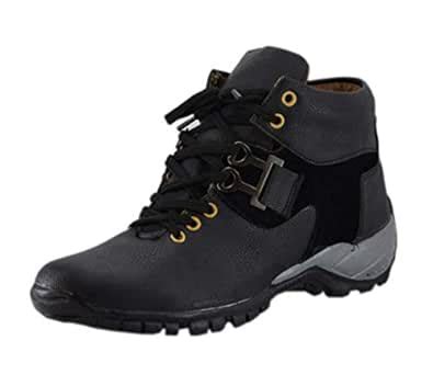 Buy GOLDEN SHOE Men's Black Synthetic Lace up Boots for Men 10 UK/India ...