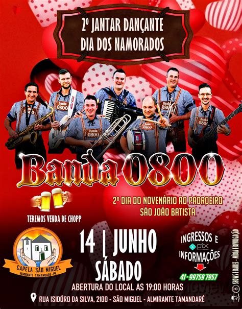 Banda 0800 no 2º Jantar Dançante Dia dos Namorados na Capela São Miguel ...