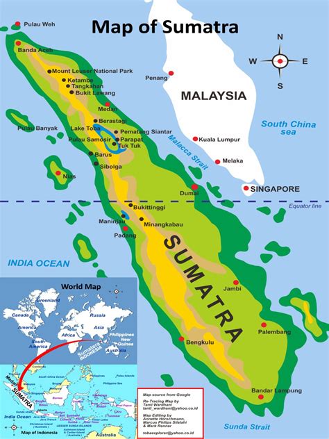 Map of Sumatra and Surrounding Countries
