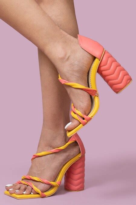 Buy Multi Color Hope Twisted Block Heels by House of Prisca Online at ...