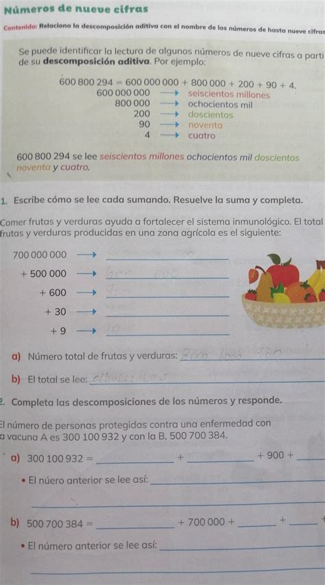 escribe como se lee cada sumando. Resuelve la suma y completab ...